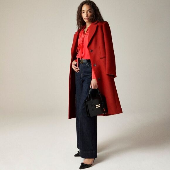 NWT J CREW Tie-neck top in crepe de chine in red - Picture 2 of 7